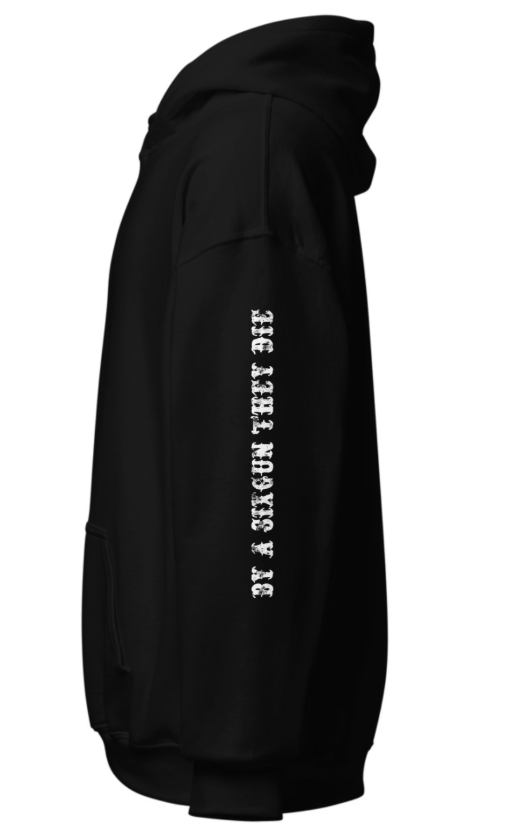 Cowboy shootout Unisex Hoodie with arm quotes and white text